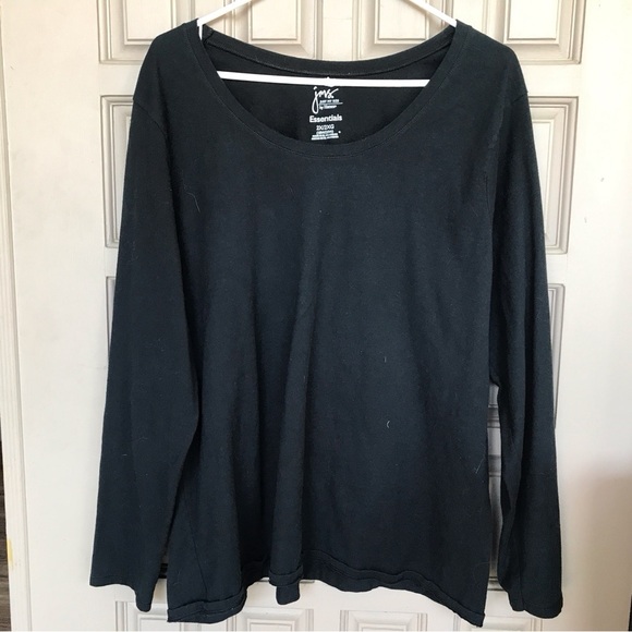 JMS Hanes Essentials TEE Sz2X/2XG Long Sleeves Black/Blue Excellent Condition - Picture 1 of 5